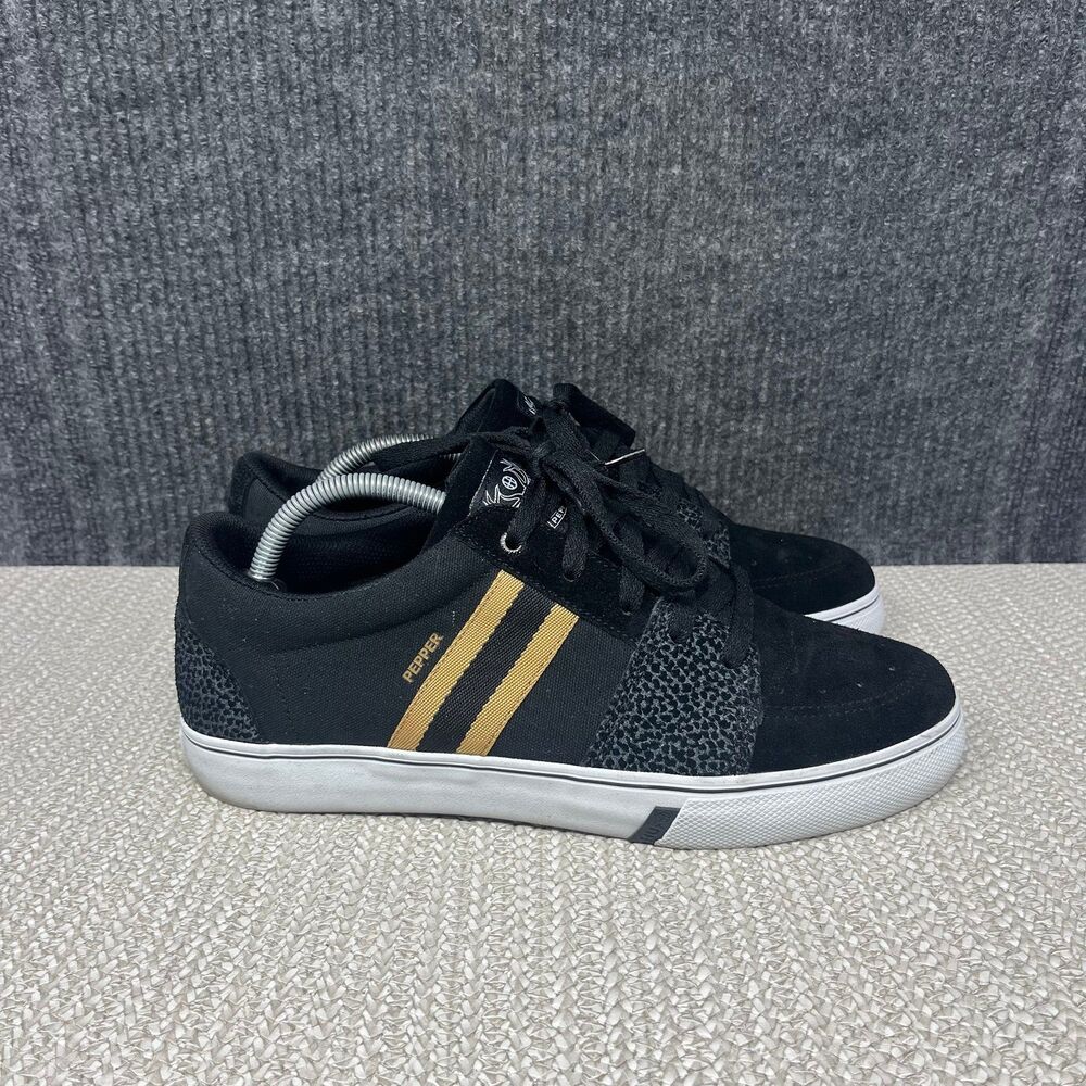 HUF Pepper Pro Skate Shoes Black Elephant Grey Suede Sneakers Mens Size 10 US